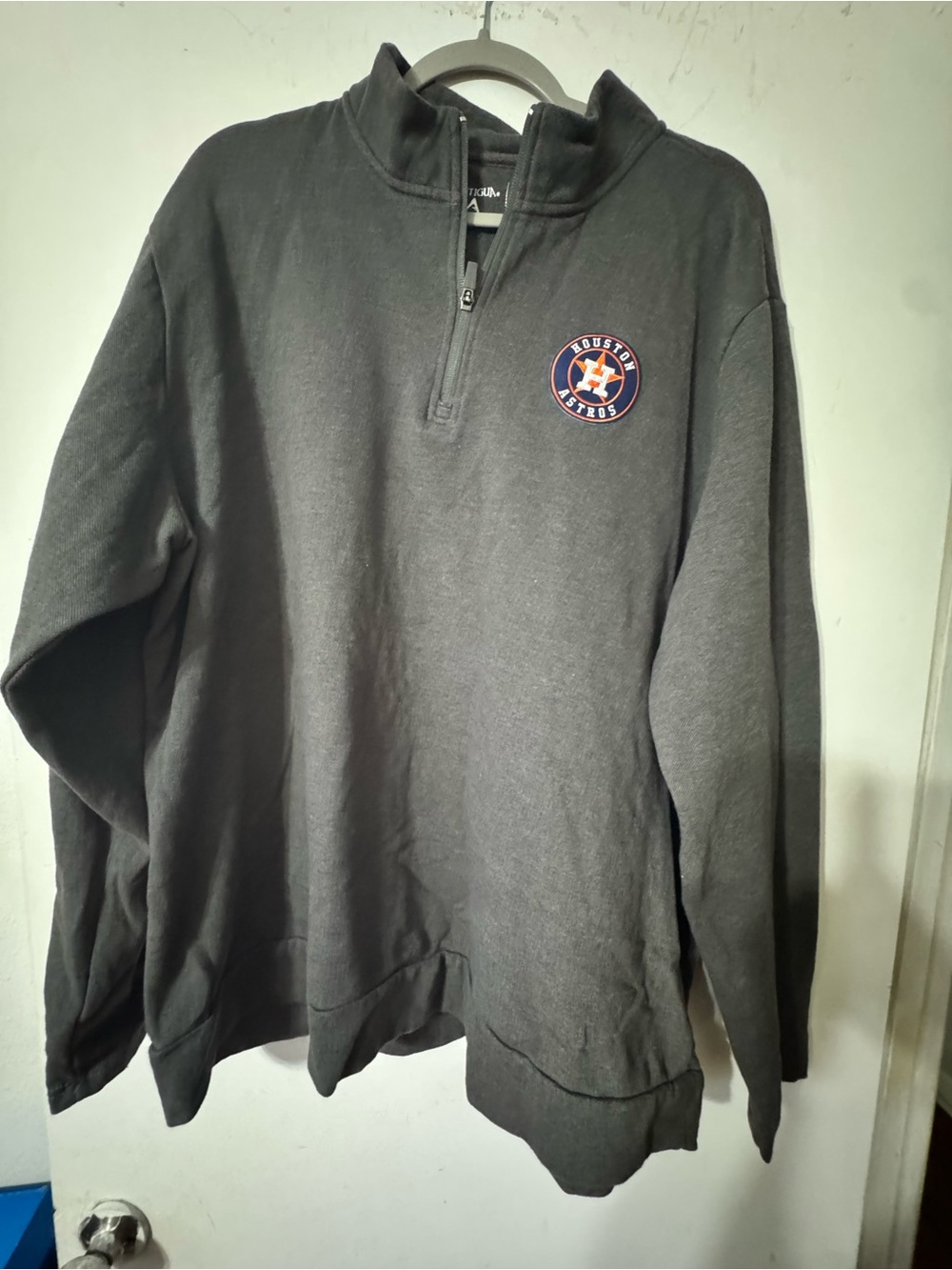 Antigua Houston Astros Black Quarter-Zip Pullover